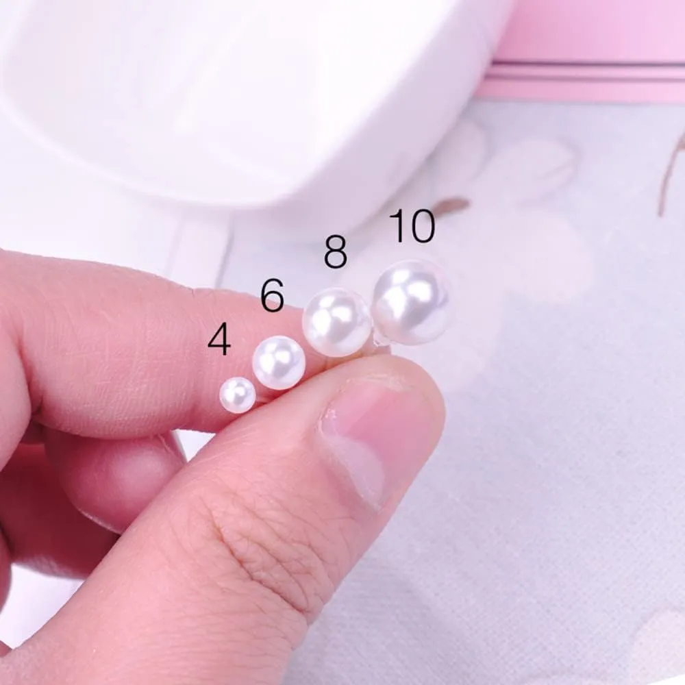 10 Pairs Faux Pearl Plastic Stud Earrings for Sensitive Ears - 4-10mm White Colorful Pearl Set for Women Girls - Silicone Post