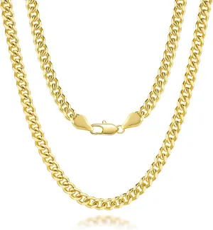 14K Gold Chain for Women Men 14K Gold Necklaces for Women's Necklace Mens Necklace Chain Cuban Link Chains for Women & Men 5MM 16'' 18'' 20'' 22'' 24'' 26'' 30''