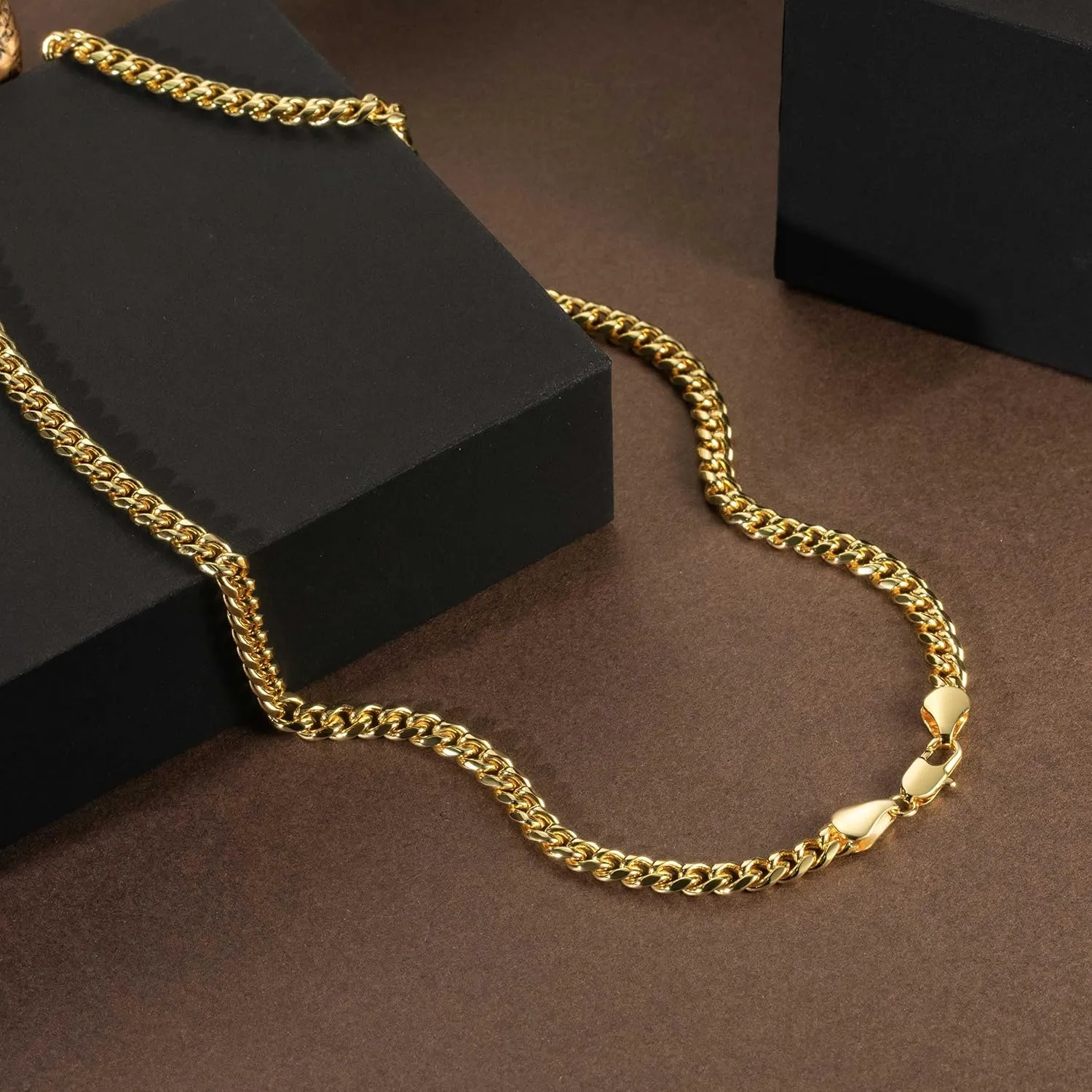 14K Gold Chain for Women Men 14K Gold Necklaces for Women's Necklace Mens Necklace Chain Cuban Link Chains for Women & Men 5MM 16'' 18'' 20'' 22'' 24'' 26'' 30''