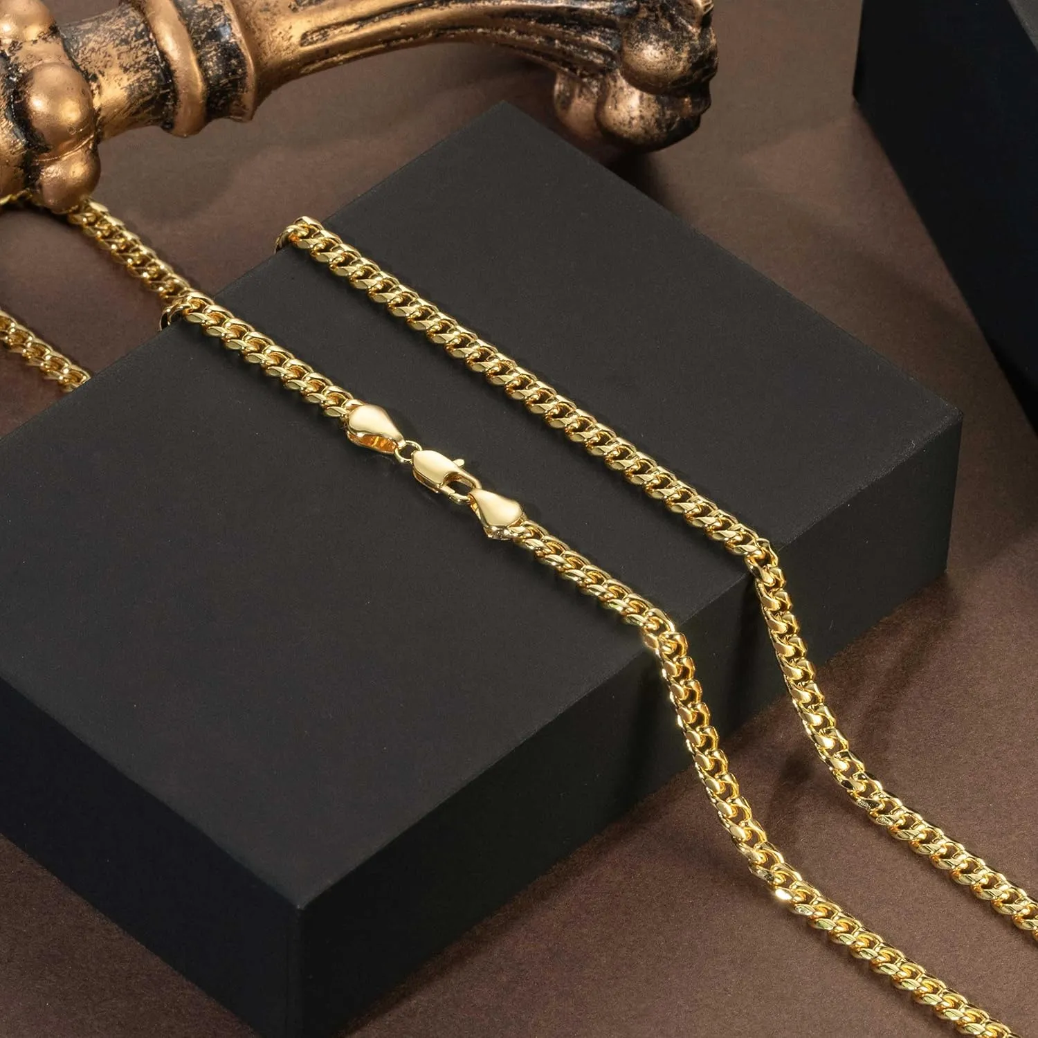 14K Gold Chain for Women Men 14K Gold Necklaces for Women's Necklace Mens Necklace Chain Cuban Link Chains for Women & Men 5MM 16'' 18'' 20'' 22'' 24'' 26'' 30''