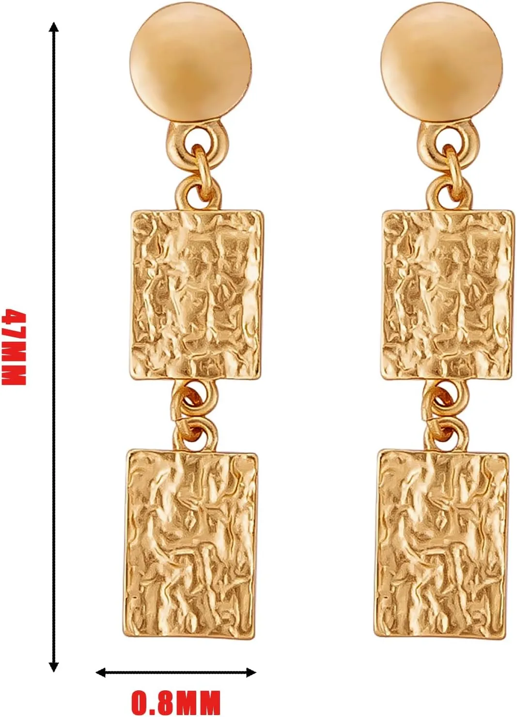 14K Gold Plated Hoop Earrings for Women - Lightweight Big Hoops Drop Dangle Earrings - Hypoallergenic