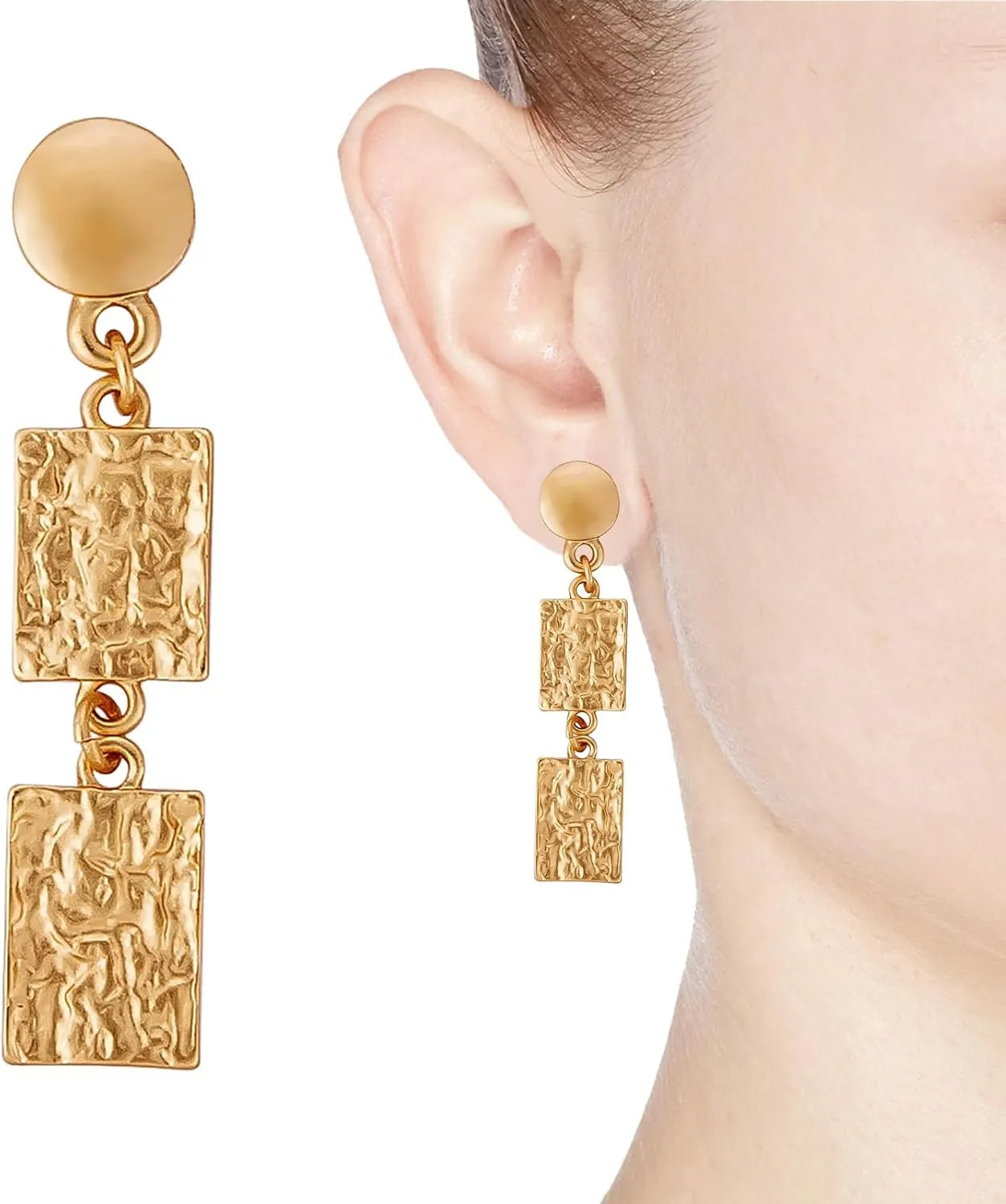 14K Gold Plated Hoop Earrings for Women - Lightweight Big Hoops Drop Dangle Earrings - Hypoallergenic