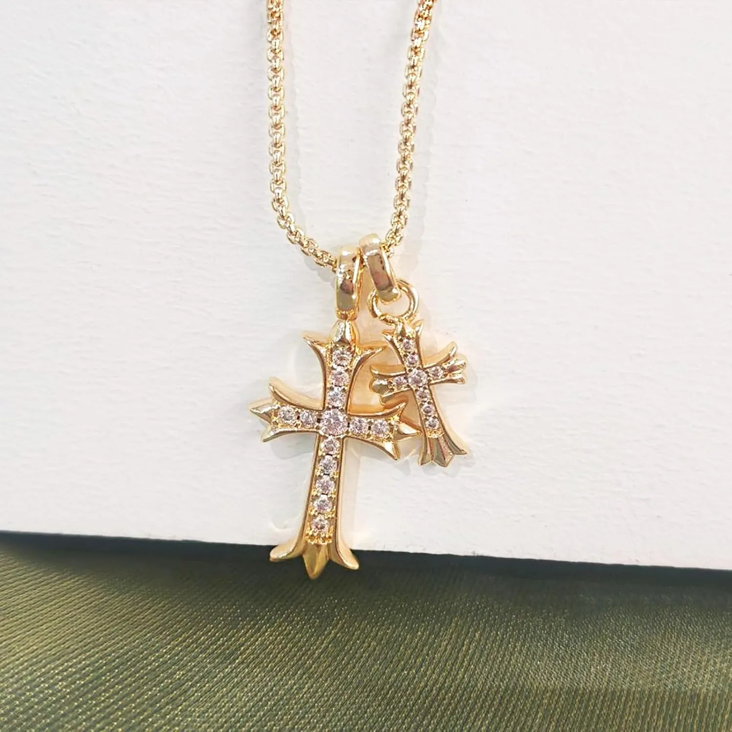 14K Gold Plated/Sterling Silver Cross Necklace for Women Dainty Tiny/Simple/Mini/Classic/Double CZ/Pearl set Cross Pendant Necklace Jewelry Gifts for Women