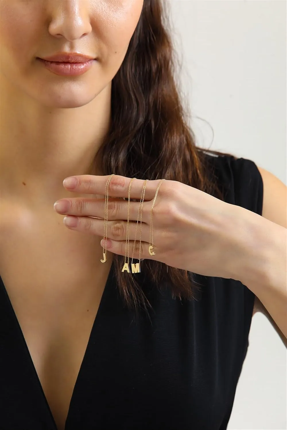 14k Solid Gold Initial Necklace for Women - Dainty Charm Pendant Letter Necklace Jewelry for Women | 18''