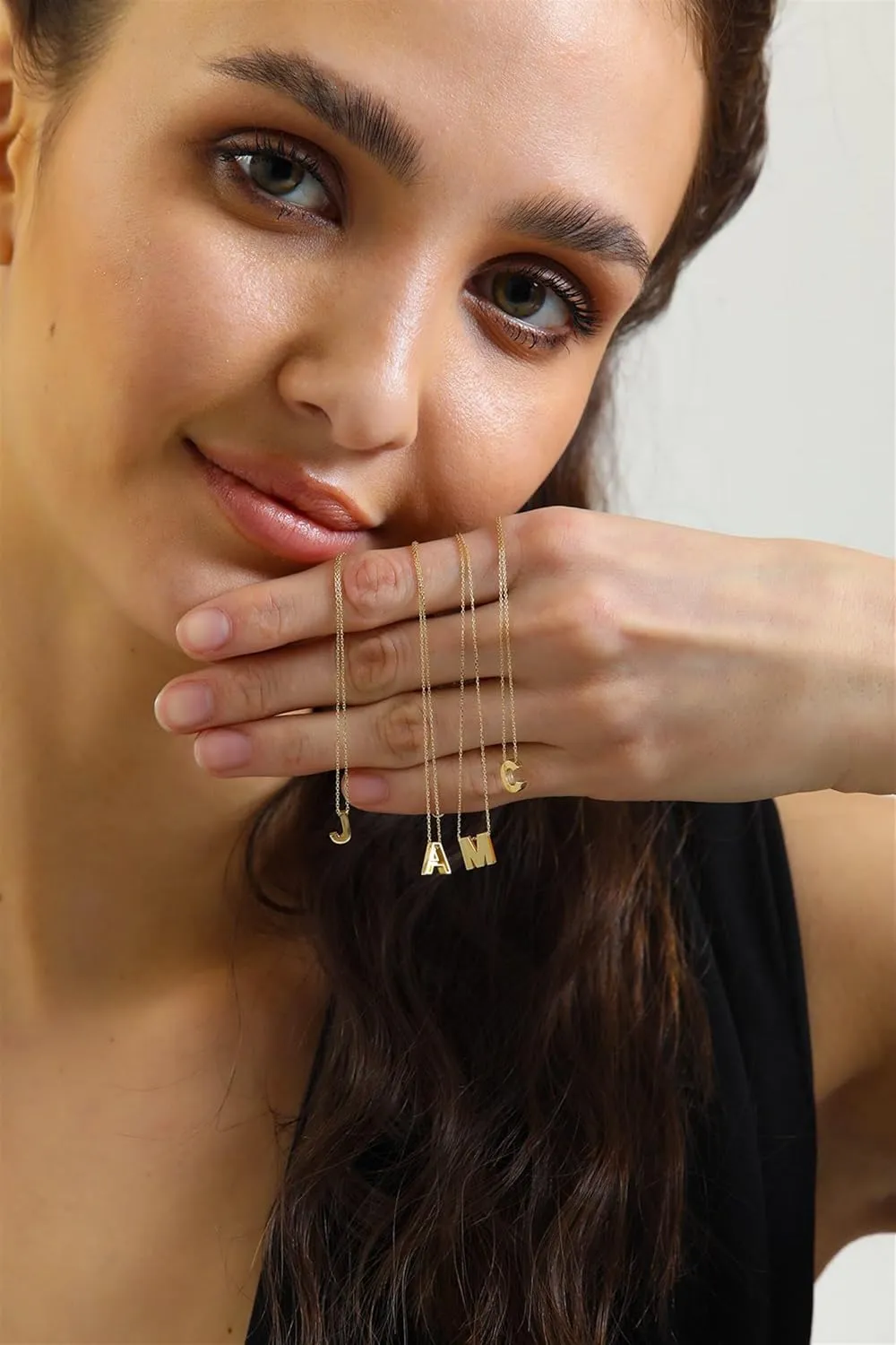 14k Solid Gold Initial Necklace for Women - Dainty Charm Pendant Letter Necklace Jewelry for Women | 18''