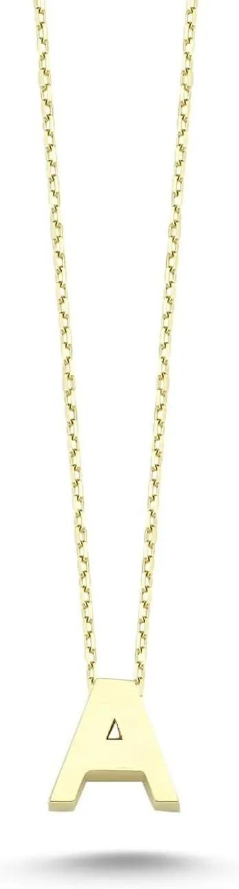 14k Solid Gold Initial Necklace for Women - Dainty Charm Pendant Letter Necklace Jewelry for Women | 18''