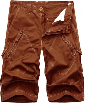 2024 Mens Cargo Shorts Casual Classic fit Athletic Workout Summer Shorts Outdoor Hiking Shorts for Men with Zipper Pockets
