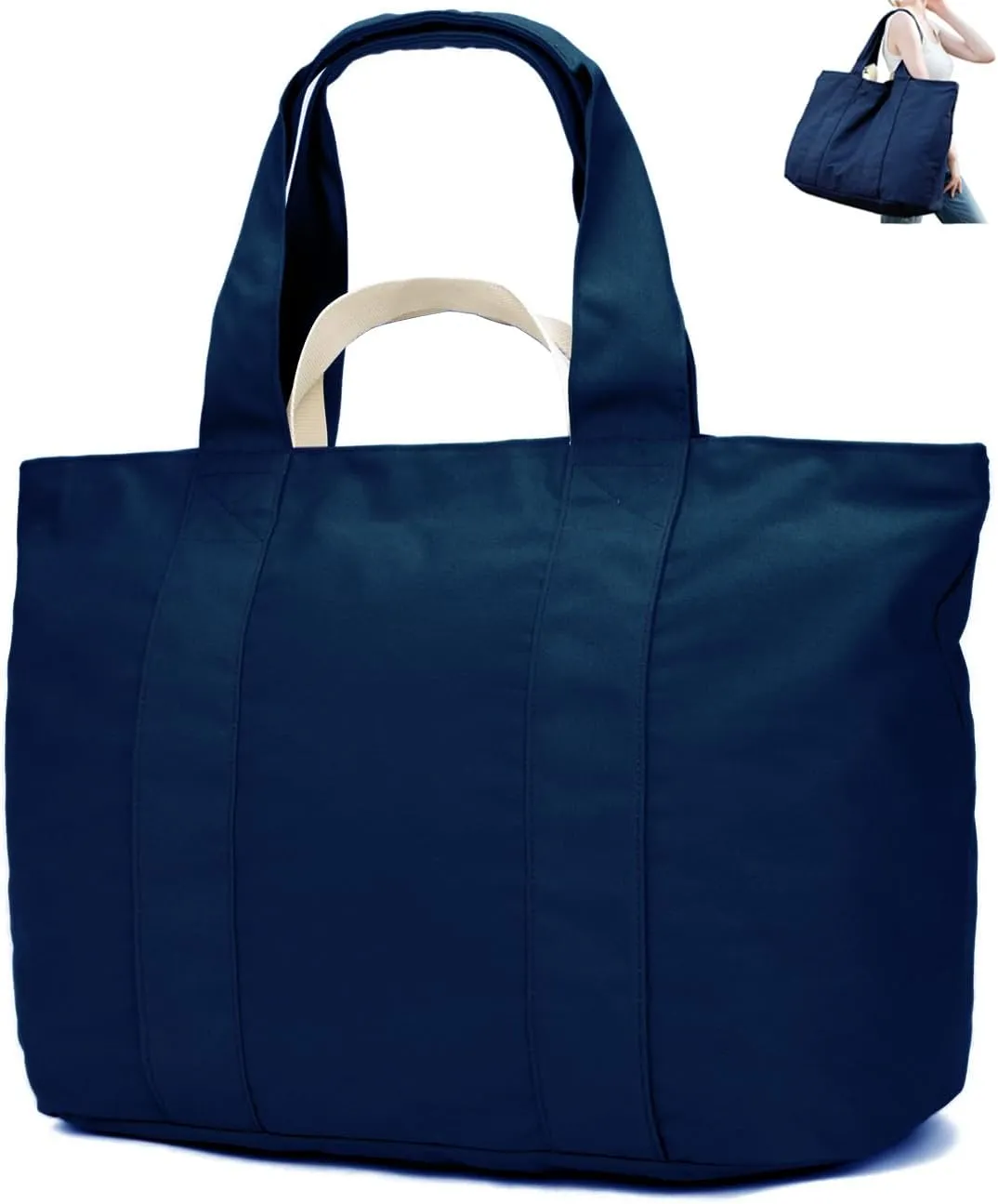 22'' 50L Large Canvas Bag, Extra Large Tote Bag for Women, Oversized Bag, Overnight Bags for Women Travel Blue