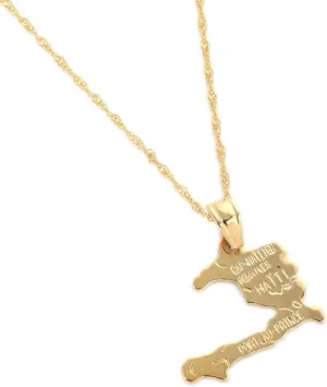 24K Gold Plated The Republic of Haiti Map Pendant Necklace Chain Port-AU-Prince Map Jewelry