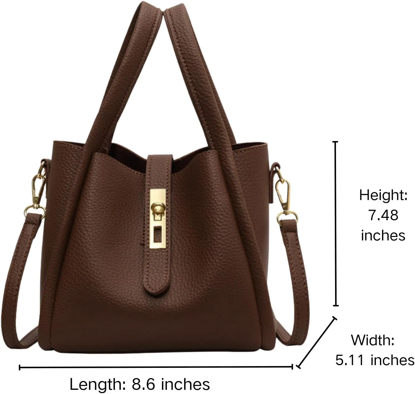 2Pcs Bucket Bags for Women PU Leather Bucket Handbag Work Bucket Tote Bag Trendy Vintage Bucket Shoulder Bag