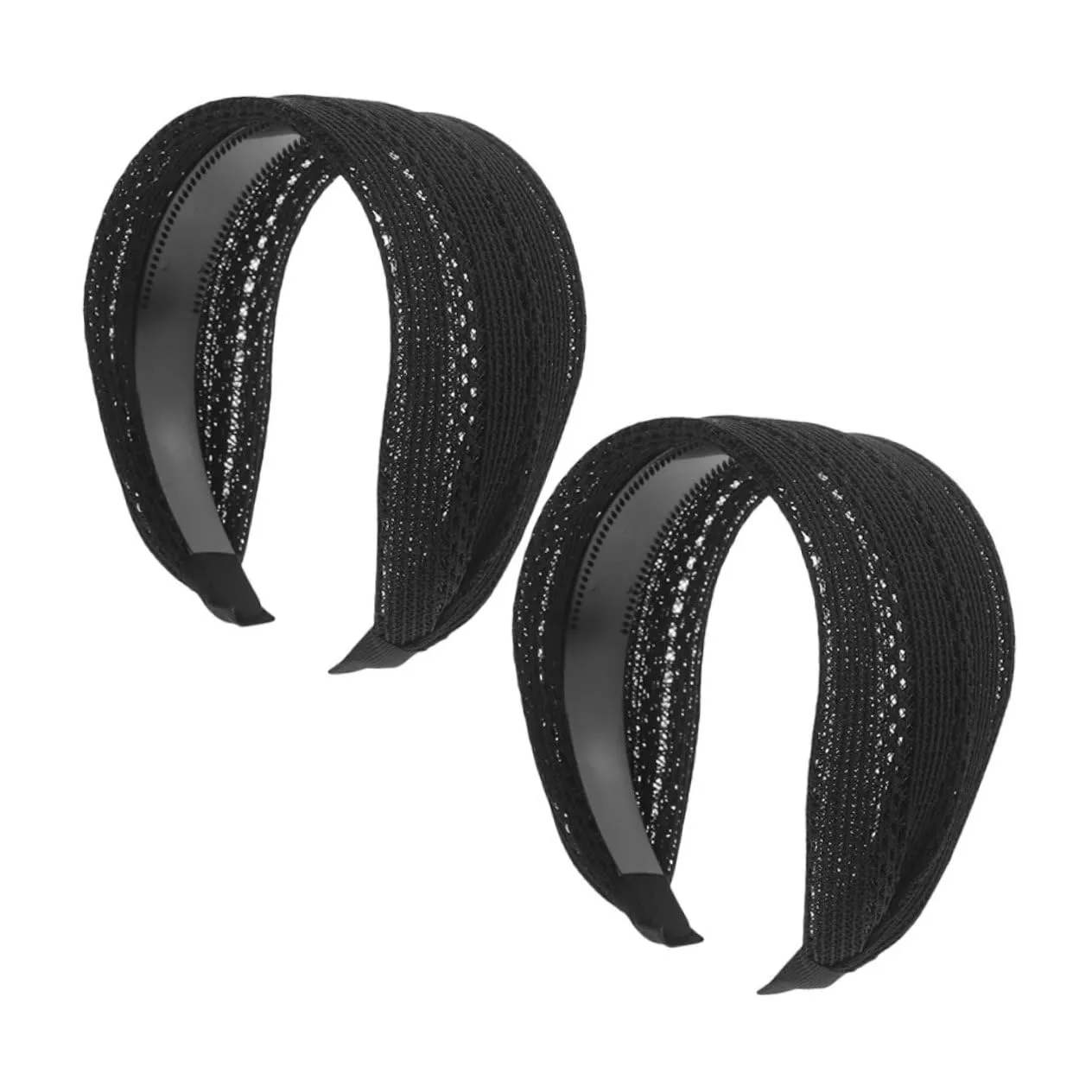 2pcs Wide Headbands for Women Non-slip Breathable Lace Headband Elastic Hair Band for Face Wash Makeup