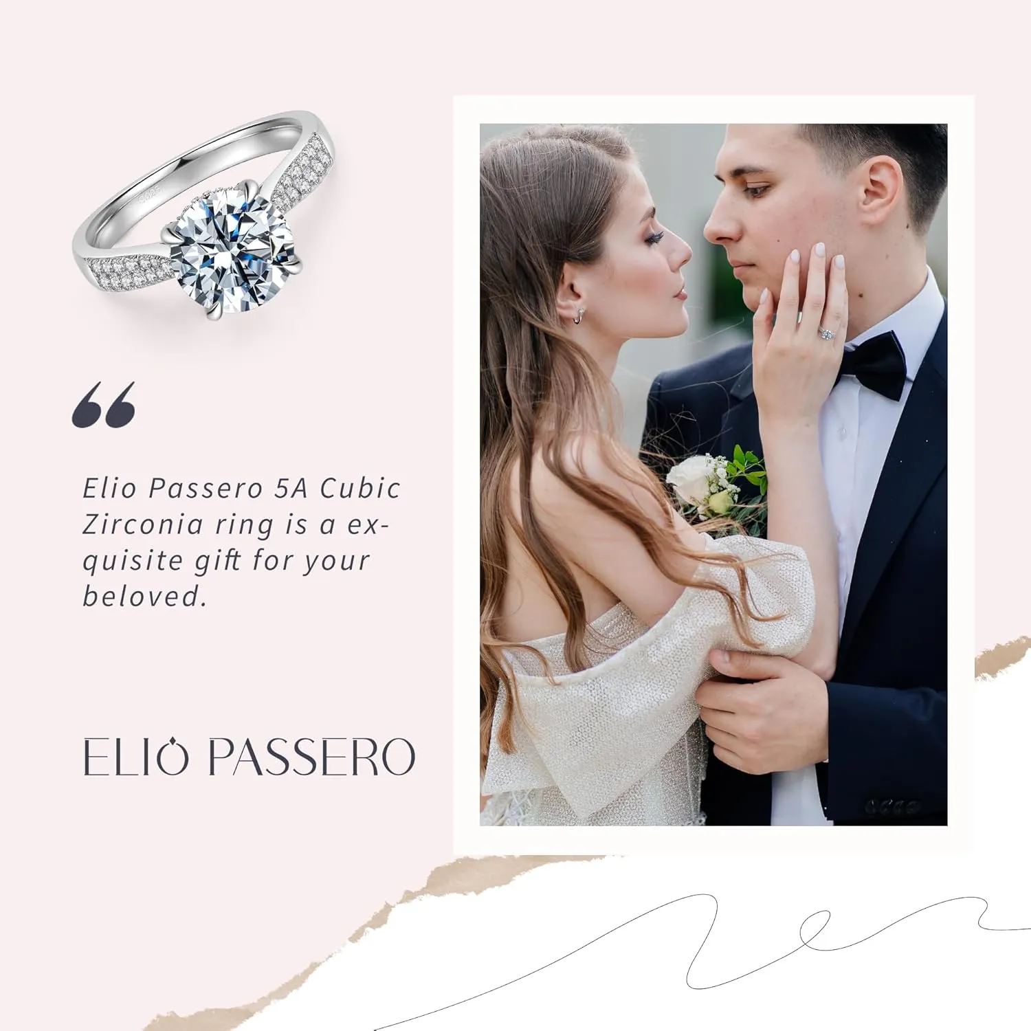3CT Cubic Zirconia Engagement Rings for Women, S925 Sterling Silver with 18K White Gold Plated, Round/Oval/Cushion/Radiant Cut Wedding Bands Engagement Ring