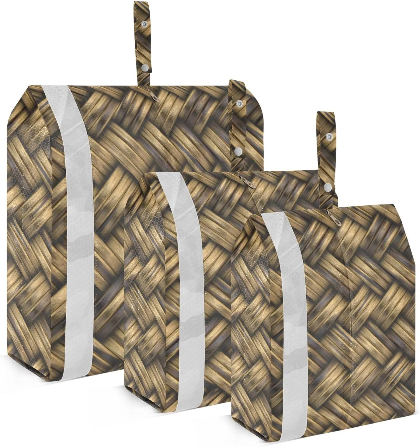 3d Print Wicker Packing Cubes Set of 3, Lightweight Travel Luggage Organizers Foldable Bags for Easy Packing and Organization