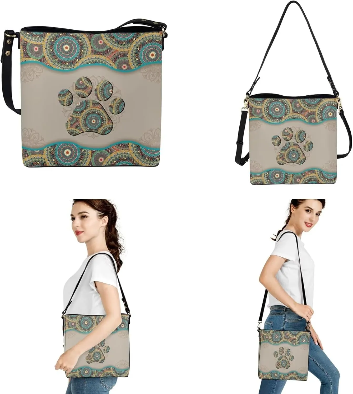 3Pcs Saddle Bags Set Shoulder Bag Satchel Bags for Women Purses for Women Key Holder