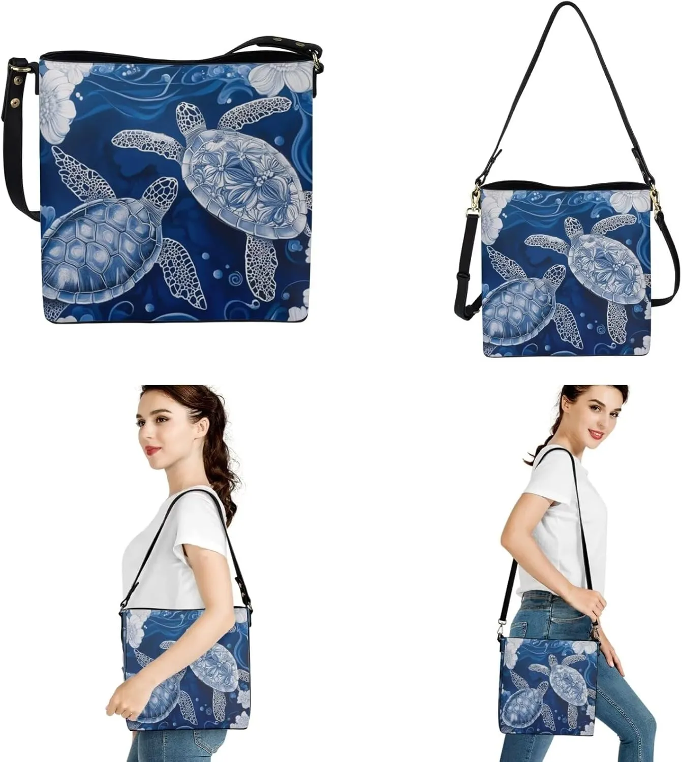 3Pcs Saddle Bags Set Shoulder Bag Satchel Bags for Women Purses for Women Key Holder