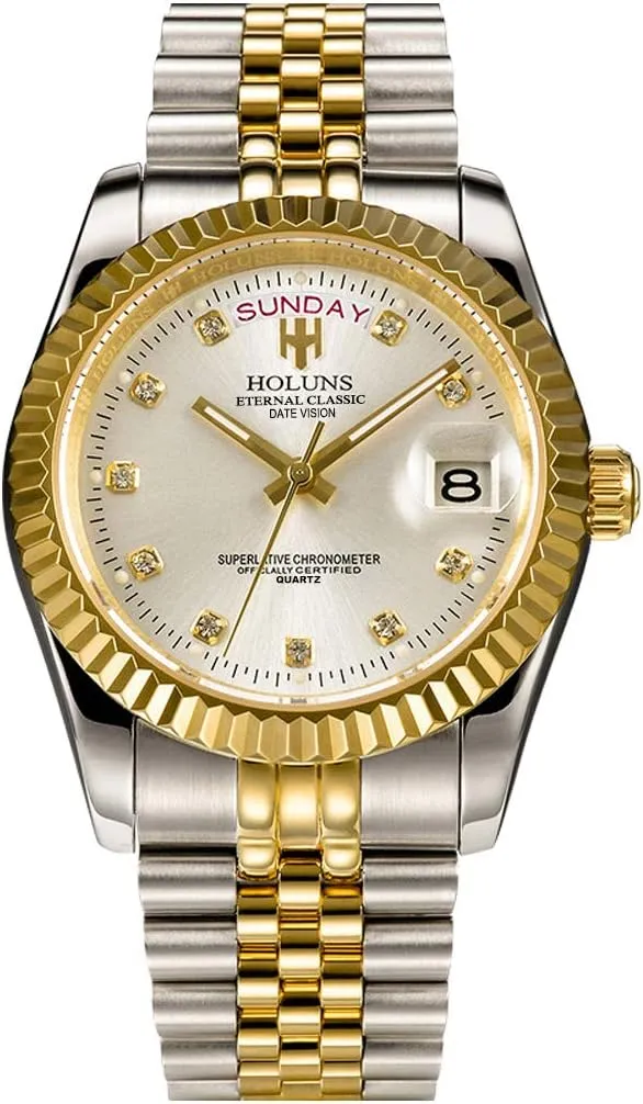 41MM Mens Luxury Quartz Watch with Calendar Luminous Waterproof Wrist Watches