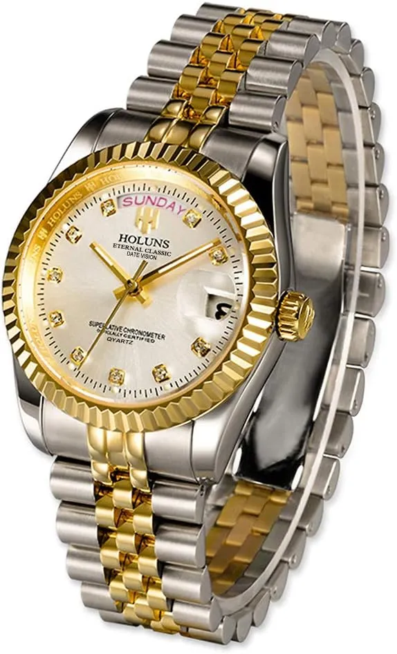 41MM Mens Luxury Quartz Watch with Calendar Luminous Waterproof Wrist Watches