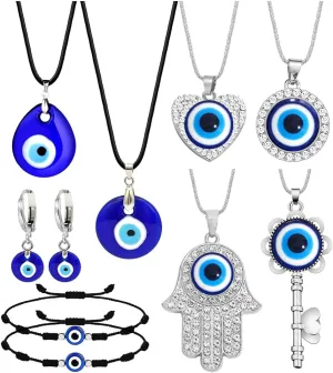 6-9 PCS Chain Necklace Egirl Men Male Emo Goth Chains Statement Lock Key 1-4 Layered Pendants Necklace for Women Teen Girls Boys Eboy Long Multilayer Chains Punk Choker Silver and Gold Set