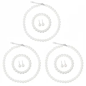 8mm 3/9 Pcs pearl Necklace Jewelry Necklace Jewelry Set for Women
