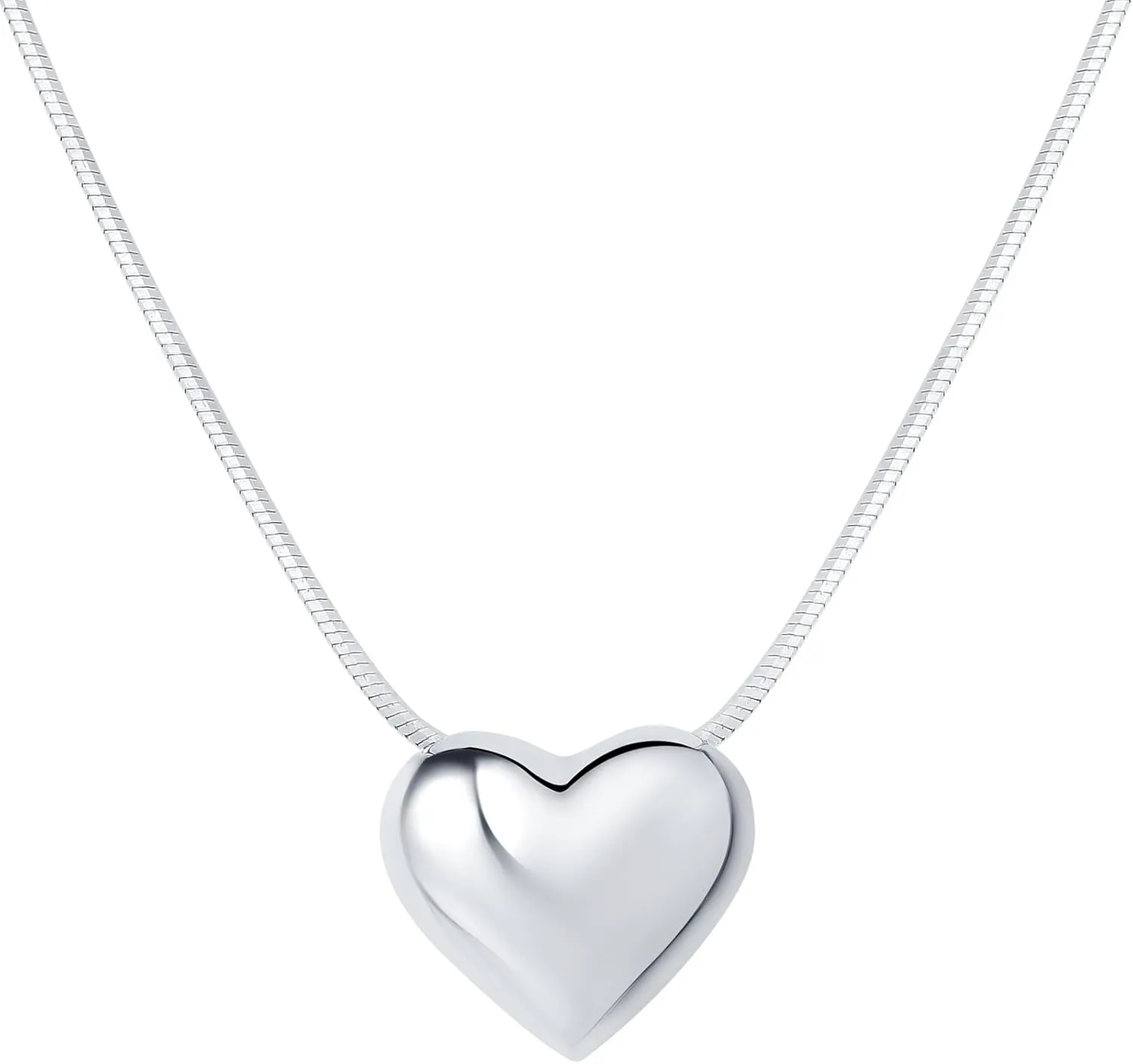 925 Sterling Silver Heart Pendant Necklaces for Women, Silver Heart Necklace for Women Mom Birthday
