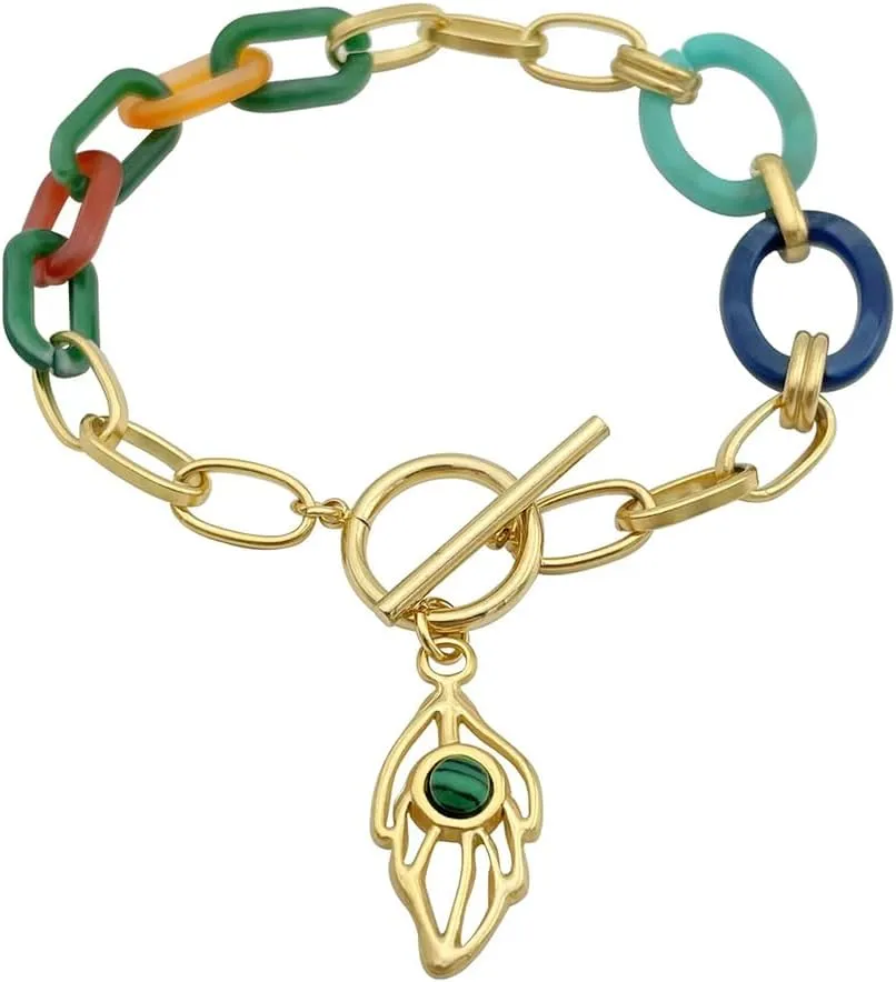 Acrylic Paperclip Chain Punk Cuban Link Chain Bracelets Bracelet Boho Chain Link Bracelet Colorful Bold Link Chain Jewelry for Women