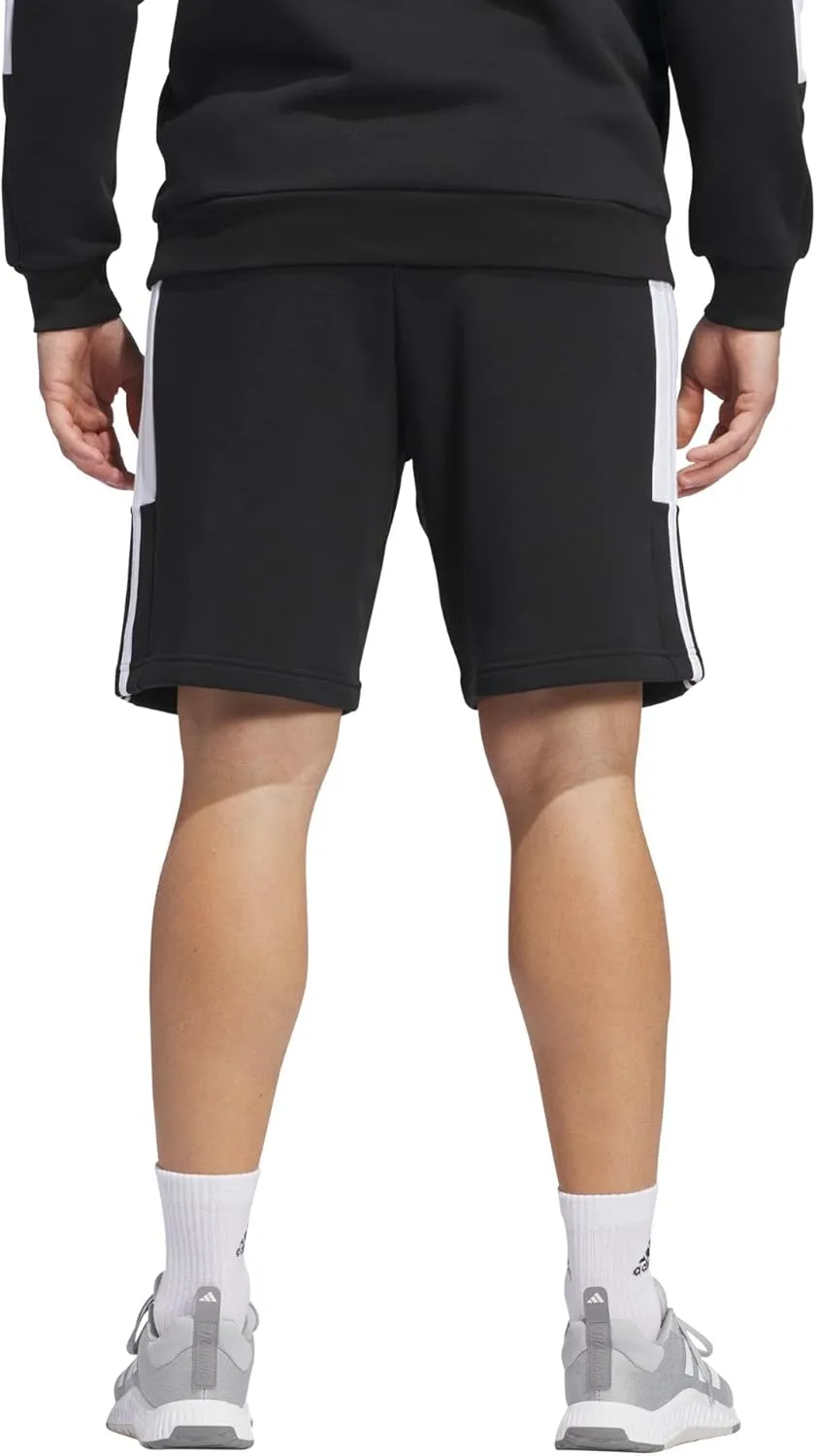 adidas Men's Essentials 3-Stripes Fleece Color Block Shorts