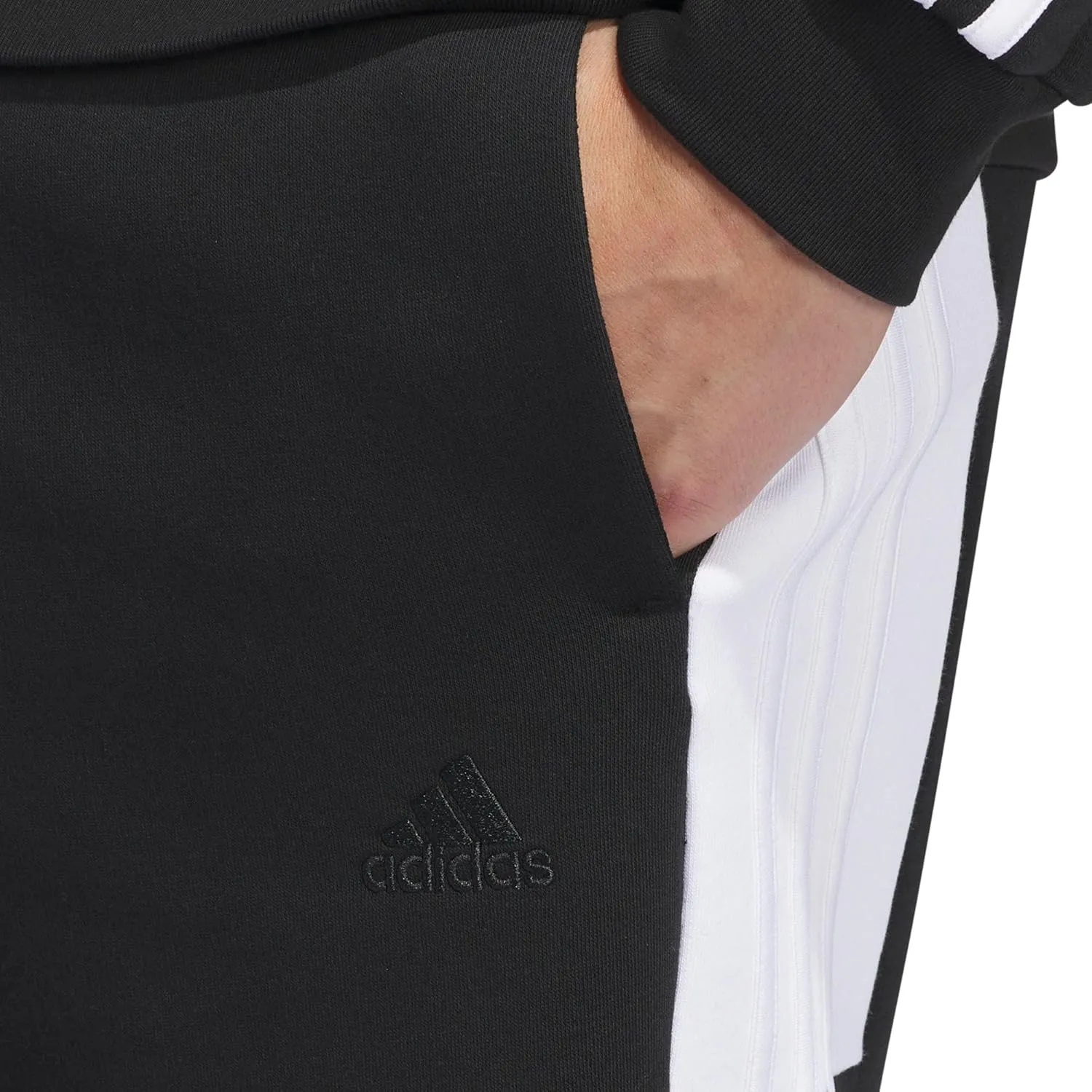 adidas Men's Essentials 3-Stripes Fleece Color Block Shorts