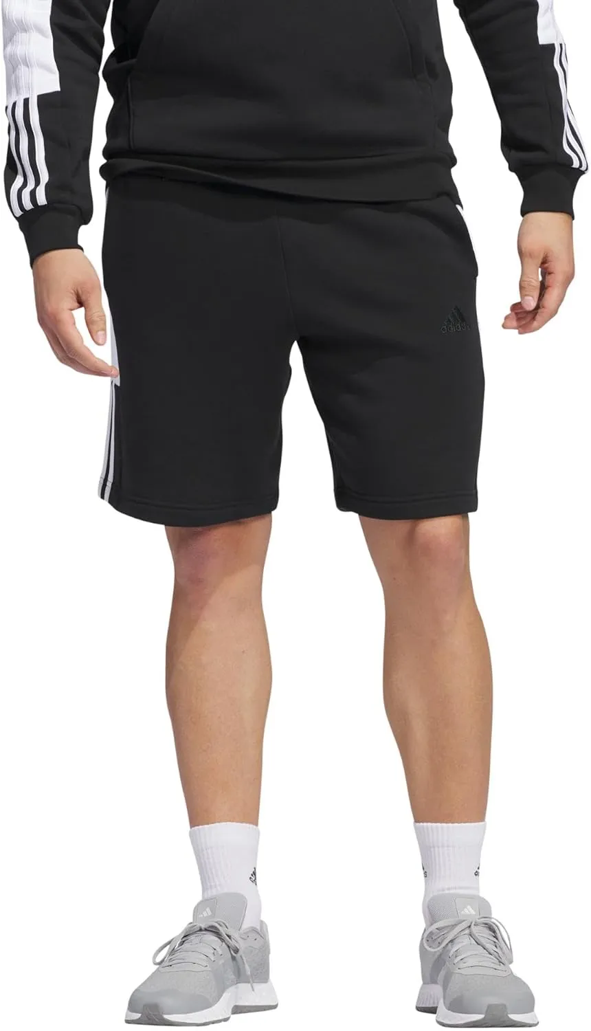 adidas Men's Essentials 3-Stripes Fleece Color Block Shorts