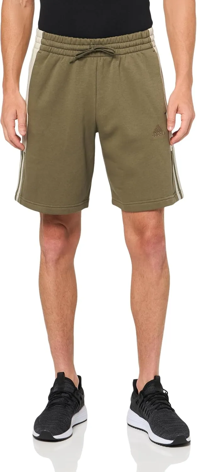 adidas Men's Essentials 3-Stripes Fleece Color Block Shorts