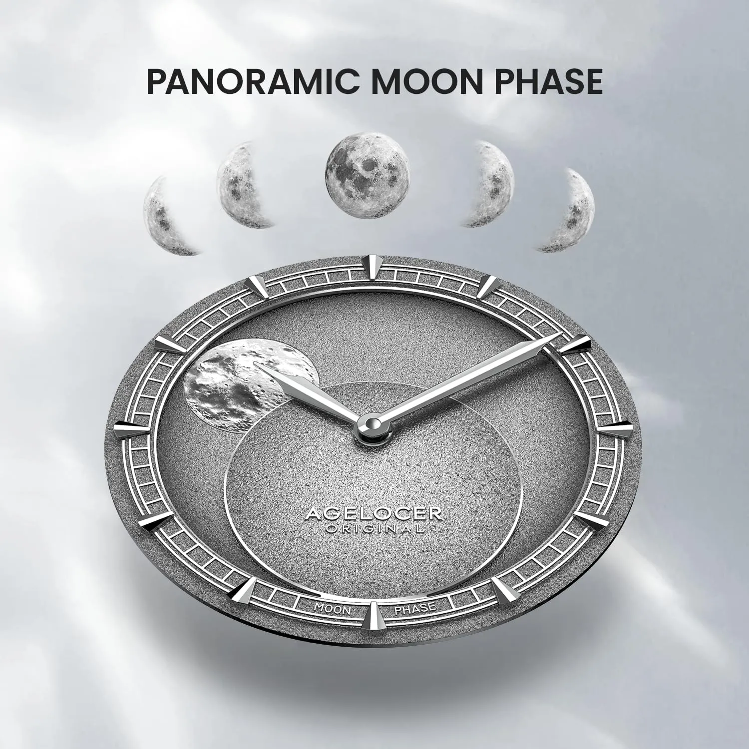 AGELOCER Major Breakthrough 29.51-Days MoonPhase Original Astronomer Men's Mechanical Watch, Luxury Automatic Skeleton Leather Men's Wrist Watches