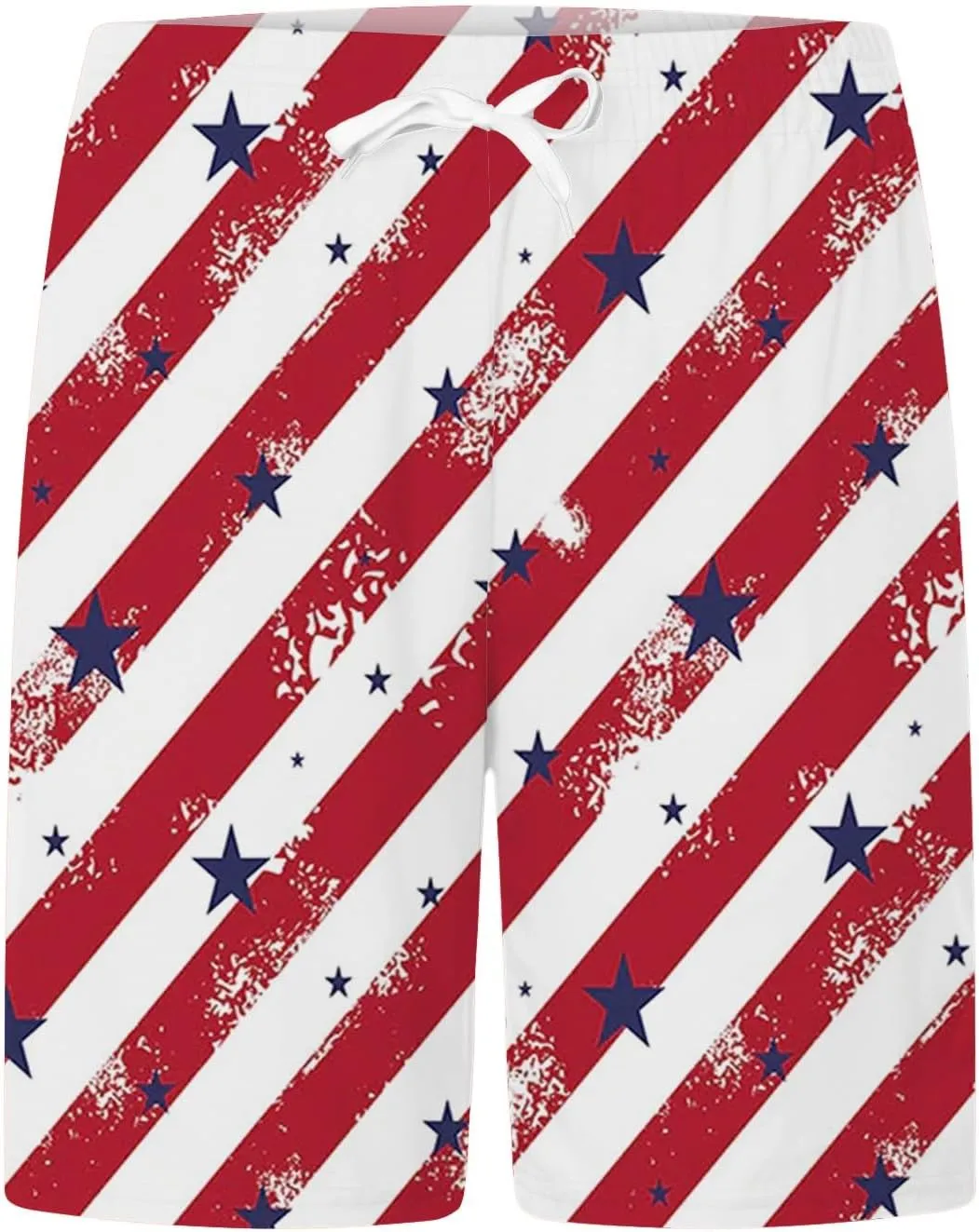 aihihe USA Flag Print Board Shorts for Men 4th of July Summer Beach Shorts Drawstring Loose Fit Lightweight Vacation Shorts