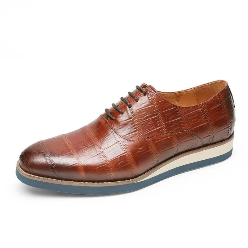 Mens Luxury Alligator Leather Platform Brogue Dress Shoes by AlliLux