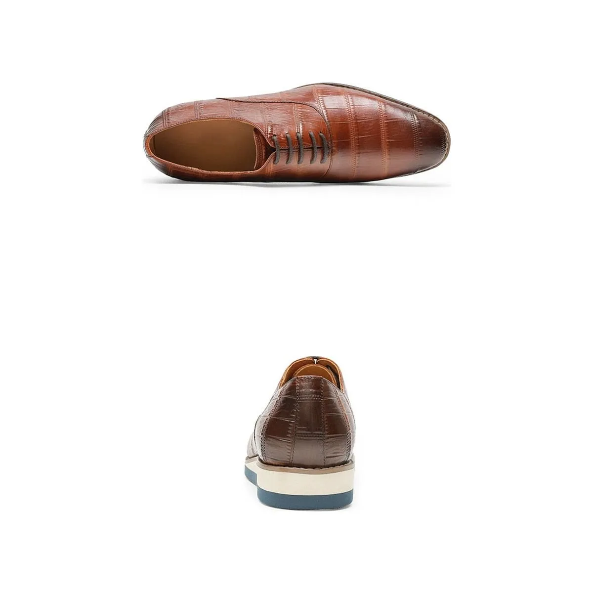 Mens Luxury Alligator Leather Platform Brogue Dress Shoes by AlliLux