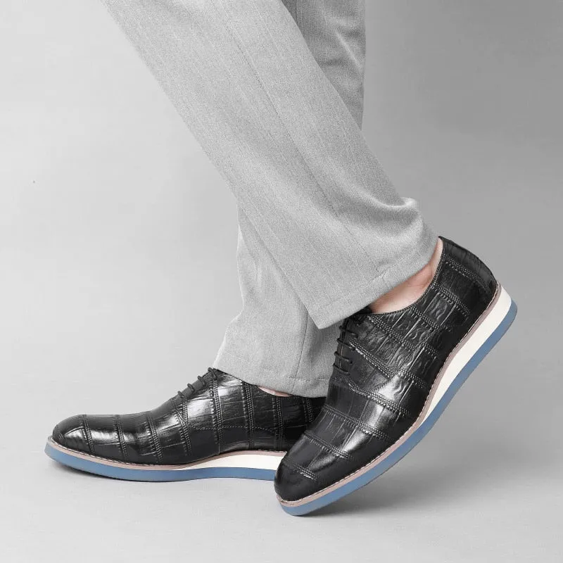 Mens Luxury Alligator Leather Platform Brogue Dress Shoes by AlliLux