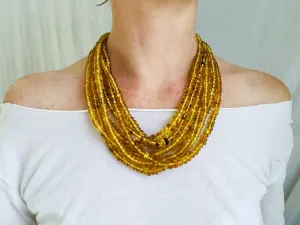 Amber Necklace. Multi Strand. Mexican Amber.