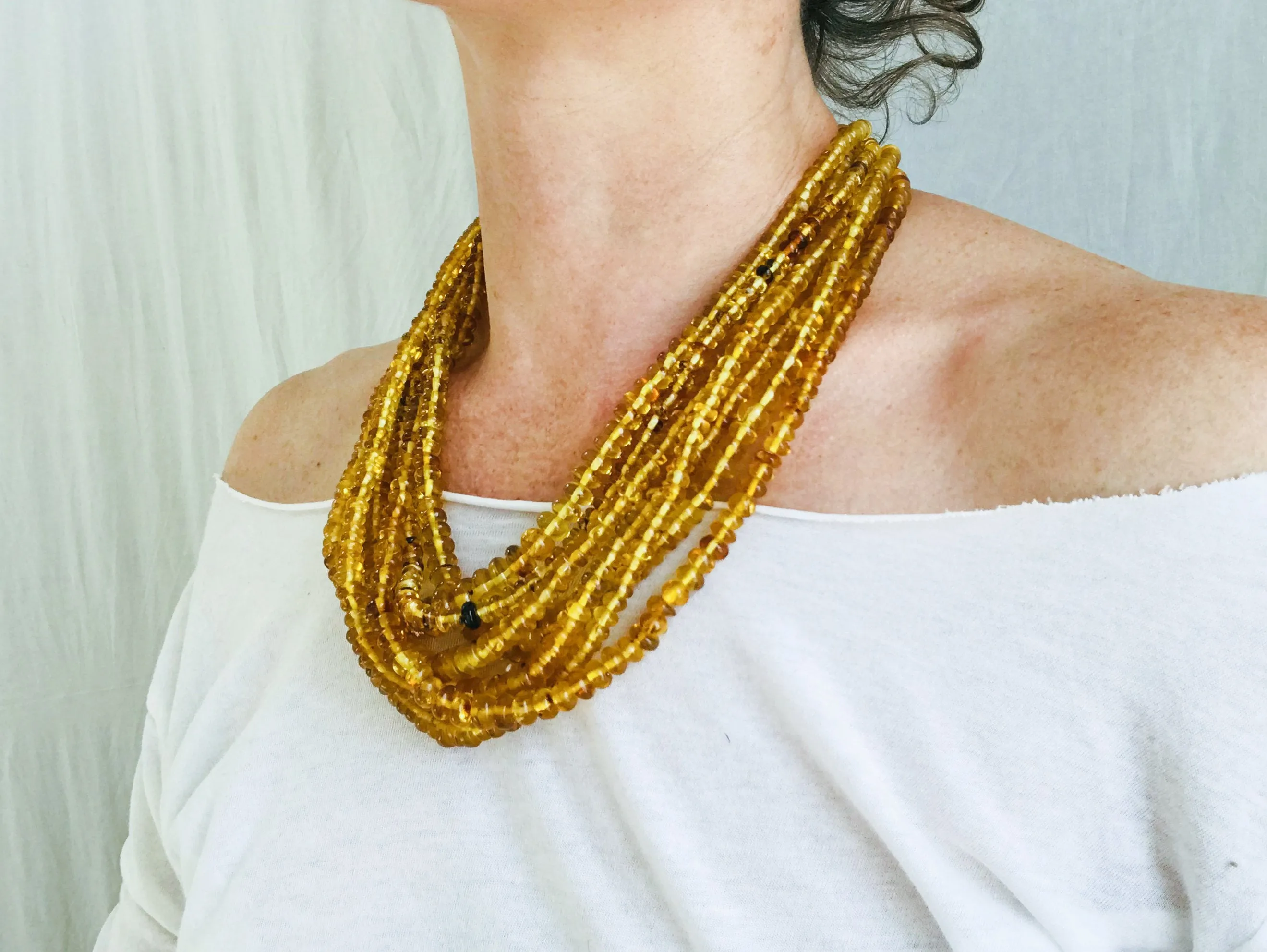 Amber Necklace. Multi Strand. Mexican Amber.
