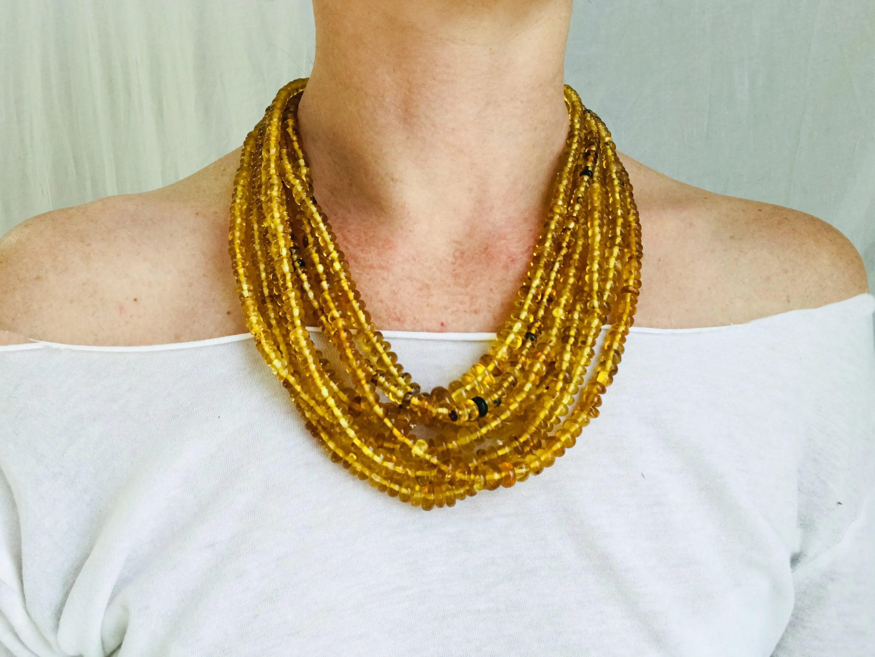 Amber Necklace. Multi Strand. Mexican Amber.