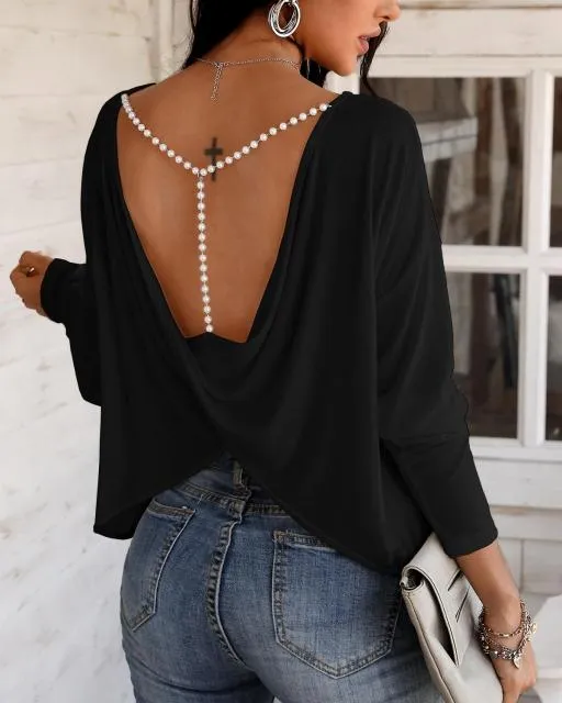 Amy Fashion - Elegant Fashion Casual Long Sleeve T-shirt