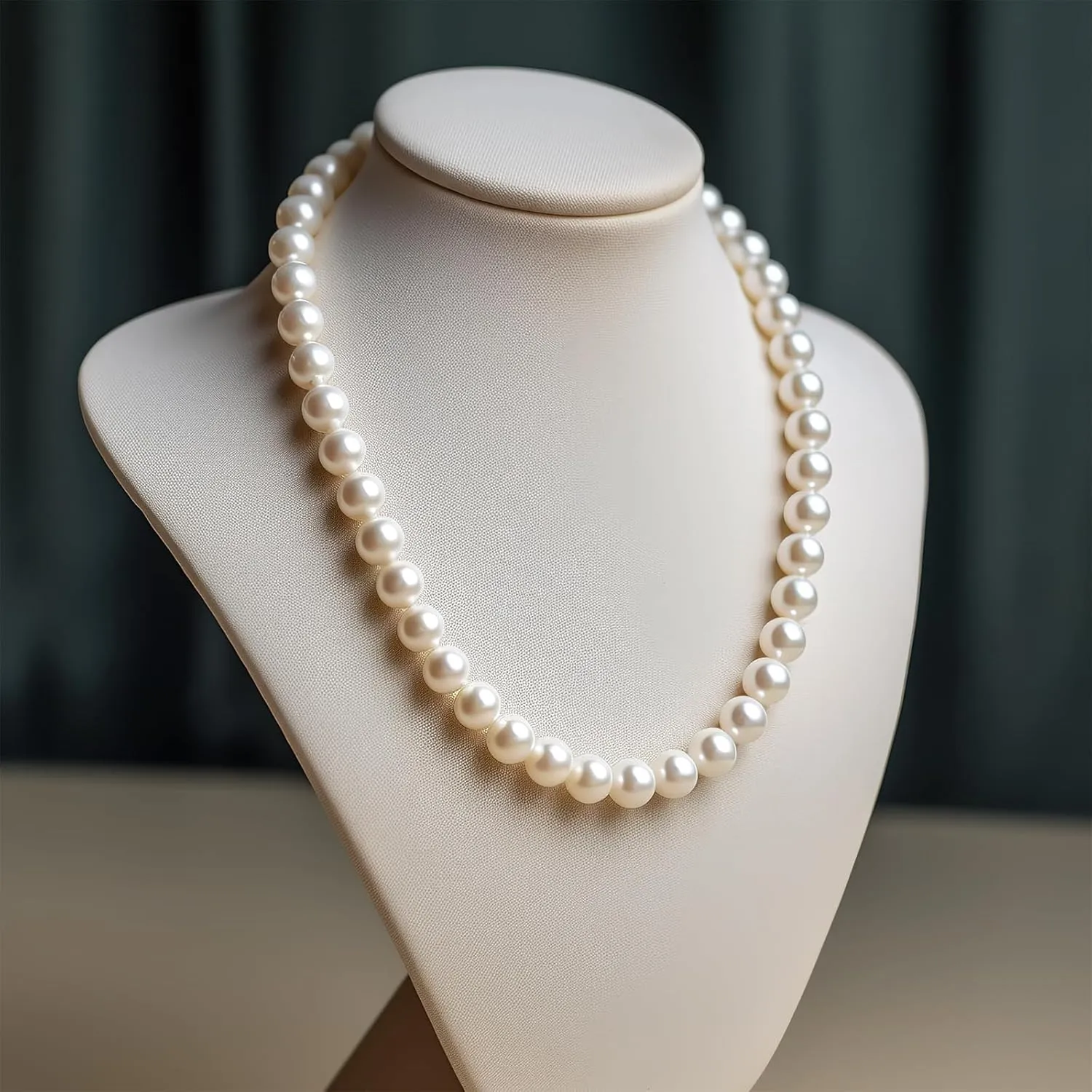 AOOVOO Pearl Necklace Set for Women, 8mm Round Shell Pearl Includes Stunning Bracelet and Dangle Earrings 3 Piece Jewelry, Birthday Christmas Gift for Mom Wife Sister Best Friend, Gift Box