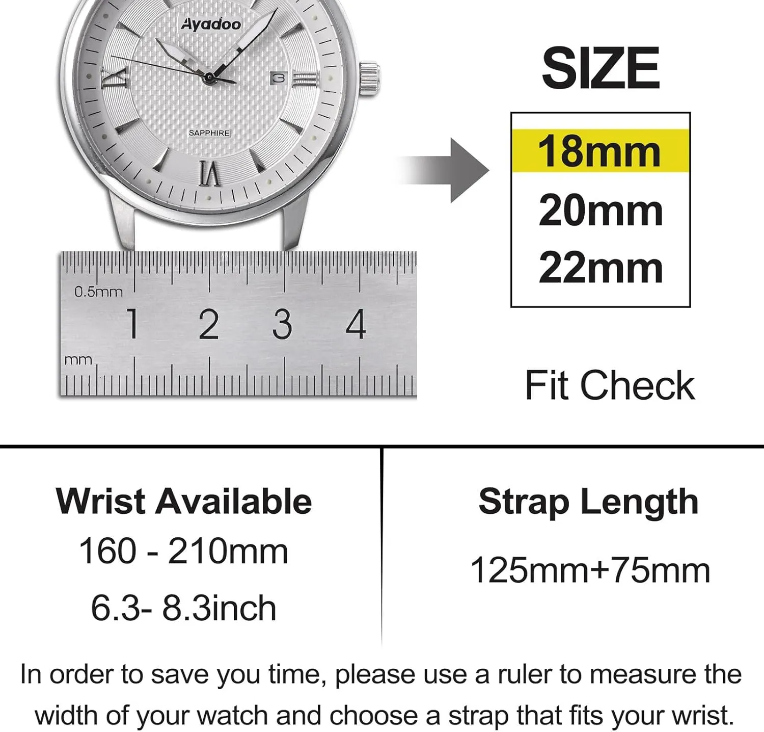 Ayadoo 18mm Italian Leather Watch Band Retro Quick Release Khaki Leather Replacement Watch Strap with Gold Buckle