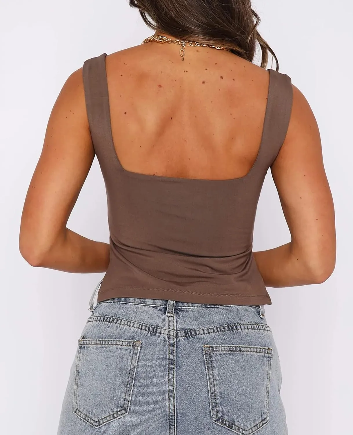 BAIGRAM Womens Sleeveless Slim Crop Tank Top Sexy Pleated Bustier Sweetheart Neck Strappy Slits Cropped Vest Cami