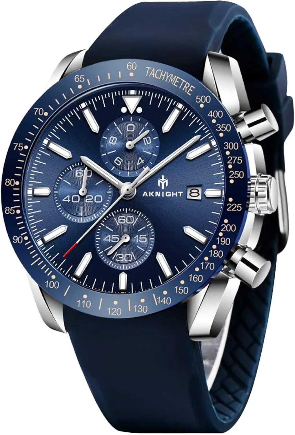 BENYAR AKNIGHT Mens Watches, Analog Quartz Chronograph Big Face Watches for Men, Business Men's Wrist Watches Leather Mens Dress Watch - Elegant Gift for Men