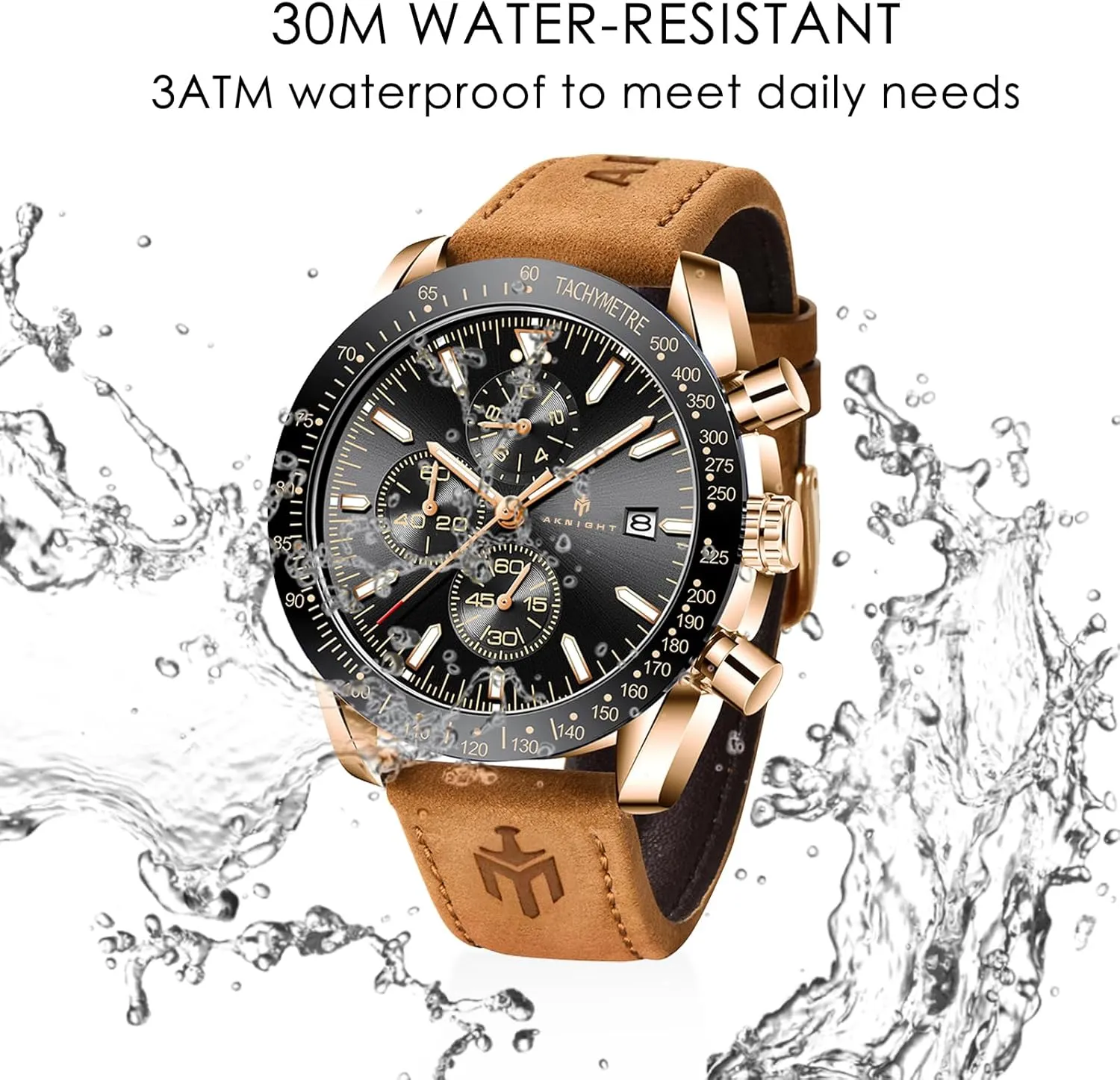 BENYAR - Stylish Wrist Watch for Men Silicone Strap Watches Quartz Movement, Waterproof and Scratch Resistant, Analog Chronograph Business Watch Mens Gift