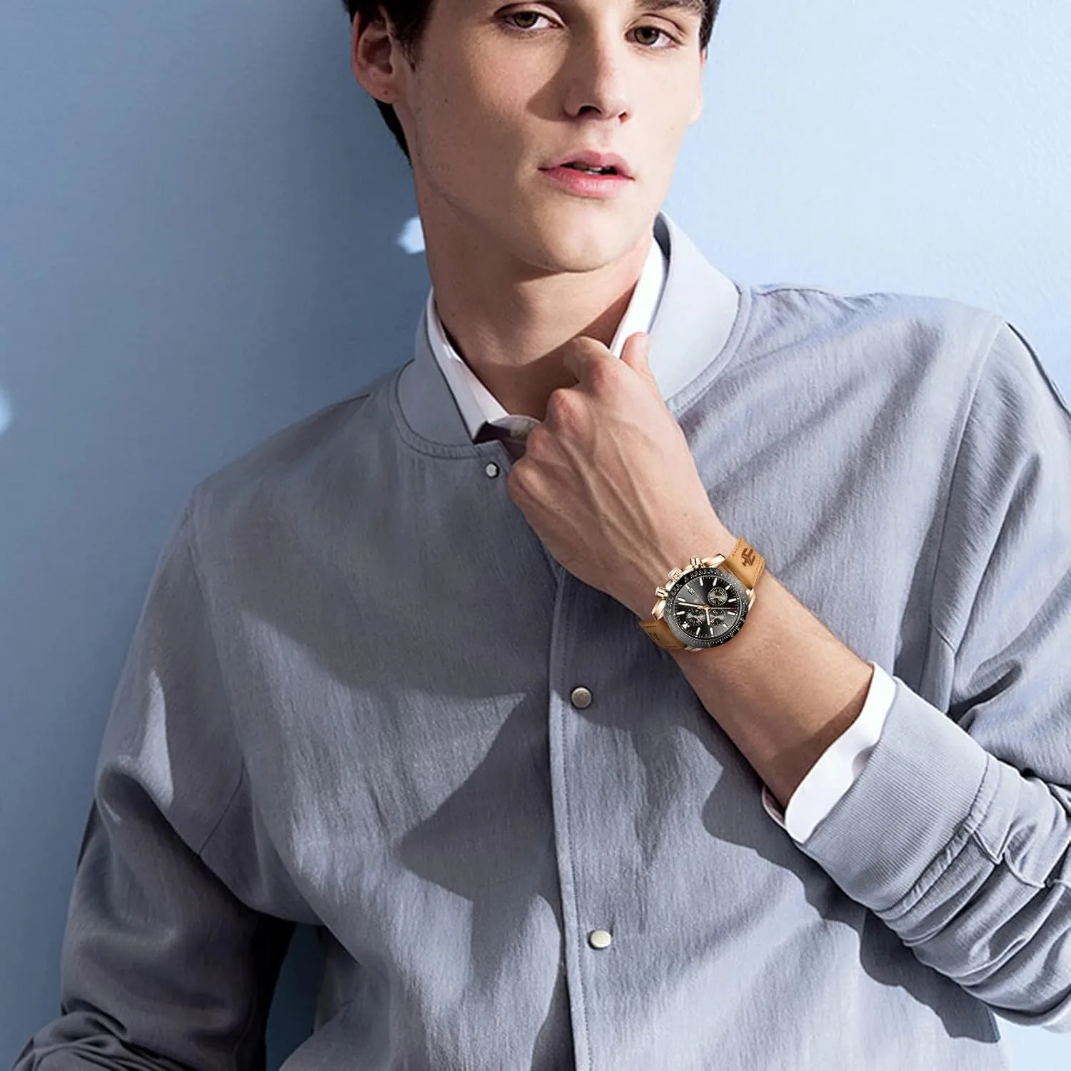 BENYAR - Stylish Wrist Watch for Men Silicone Strap Watches Quartz Movement, Waterproof and Scratch Resistant, Analog Chronograph Business Watch Mens Gift