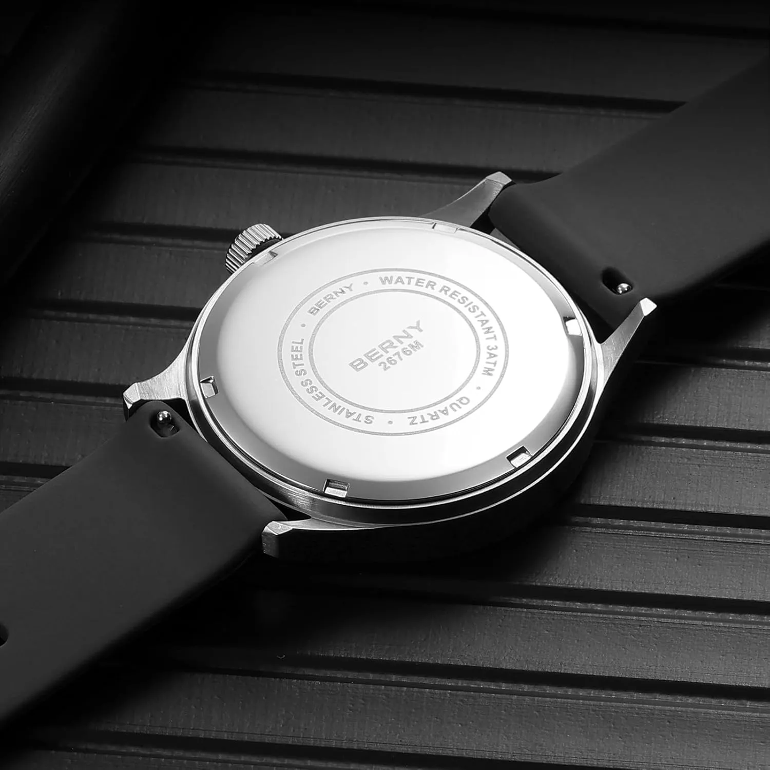 BERNY Quartz Watch for Men Miyota 2105 Movement Fashion Sports Wirstwatch 3ATM Waterproof Day Date Colorful Dials Quick Release Silicone Watch Band