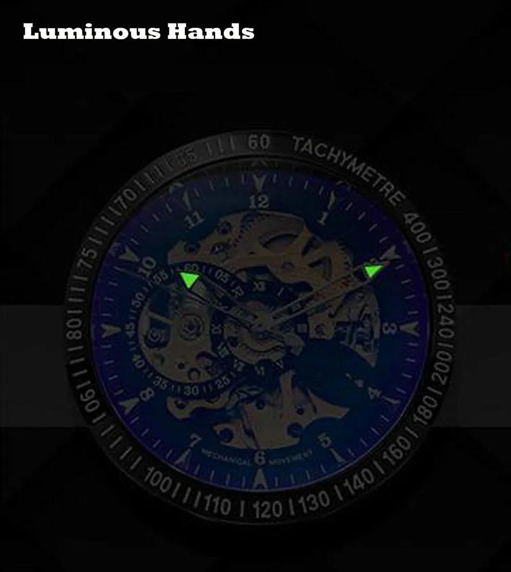 BESTKANG Luxury Men's Watch Automatic Self-Winding Watches Stainless Steel Band Automatic Mechanical Waterproof Watch Skeleton Wrist Watch