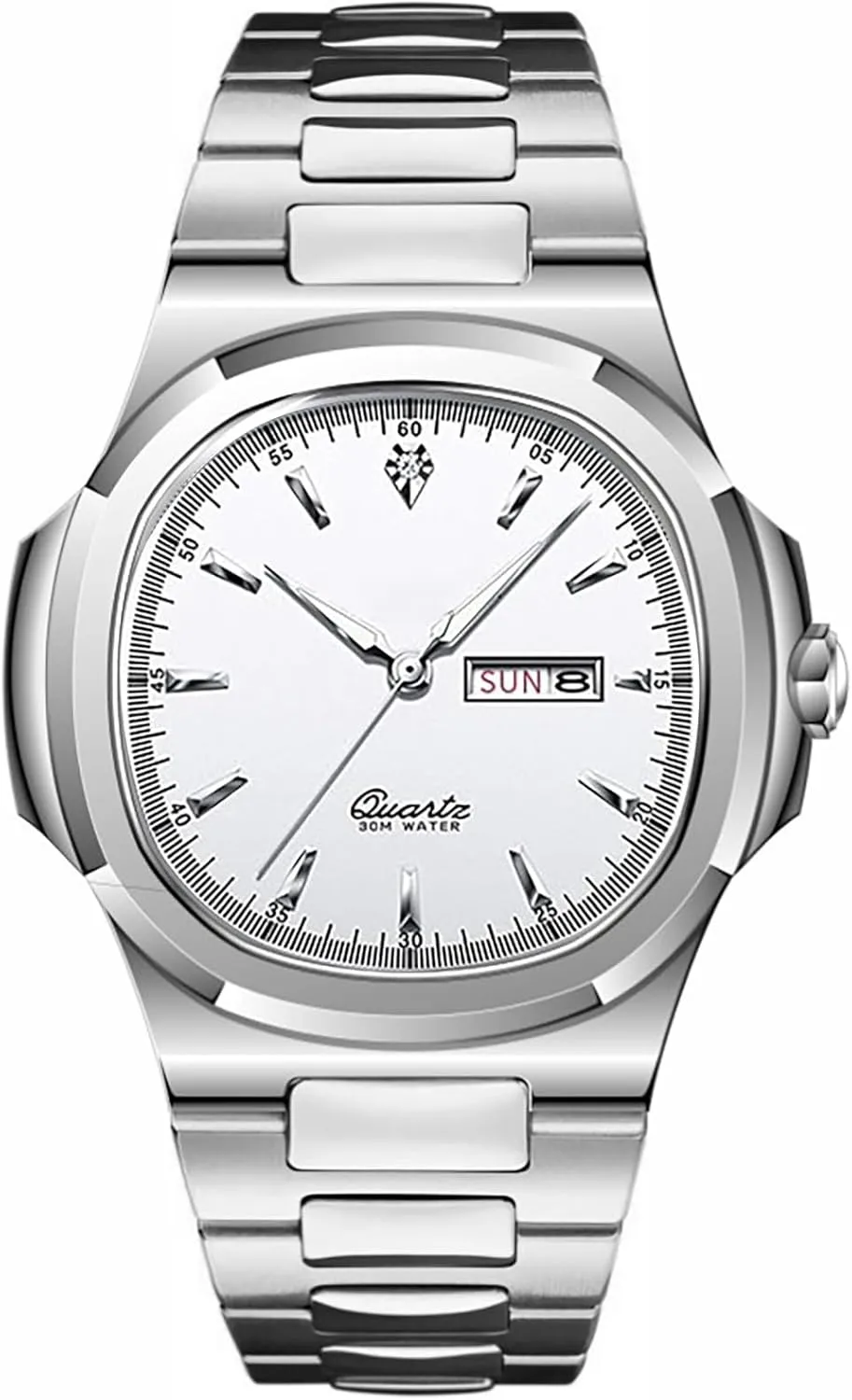 BESTKANG Men Quartz Movement WatchWaterproof Luminous Men's Watch, Stainless Steel Strap Business Watches