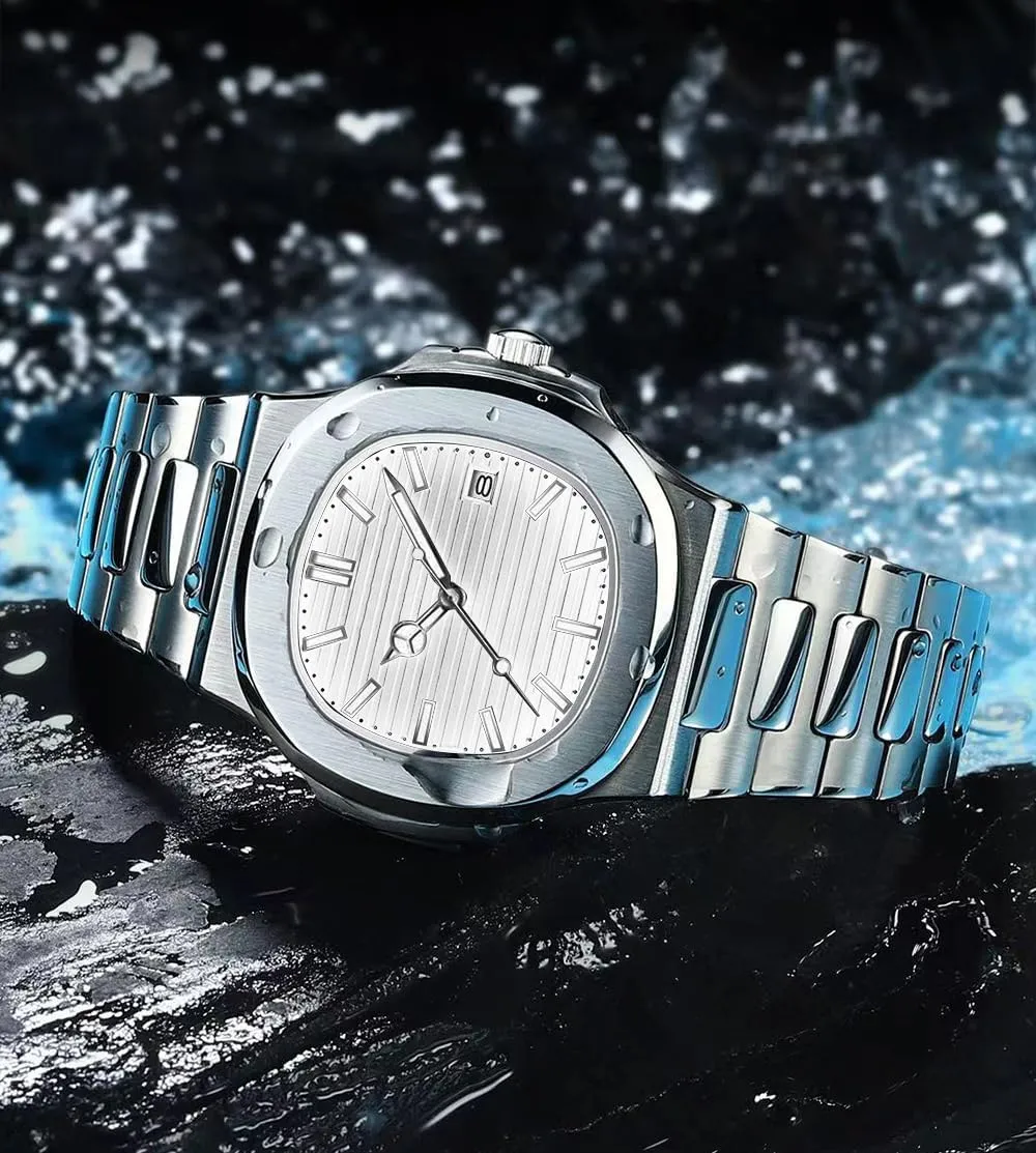 BESTKANG Men Quartz Movement WatchWaterproof Luminous Men's Watch, Stainless Steel Strap Business Watches