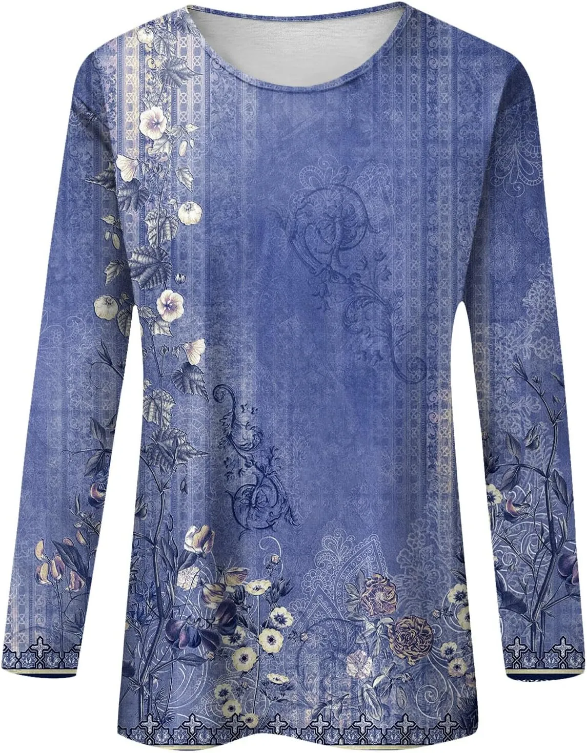 Blouses for Women 2025 Three Quarter Sleeve Round Neck T Shirt Hawaiian Printing Trendy Fashion Beach Tops