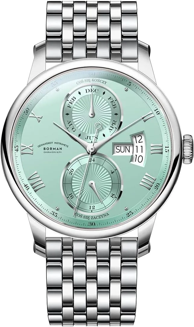 BORMAN Automatic Watch for Men Luxury Brand Mens Watches Mechanical Wristwatch Sapphire Crystal Month Week Date 24 Hours